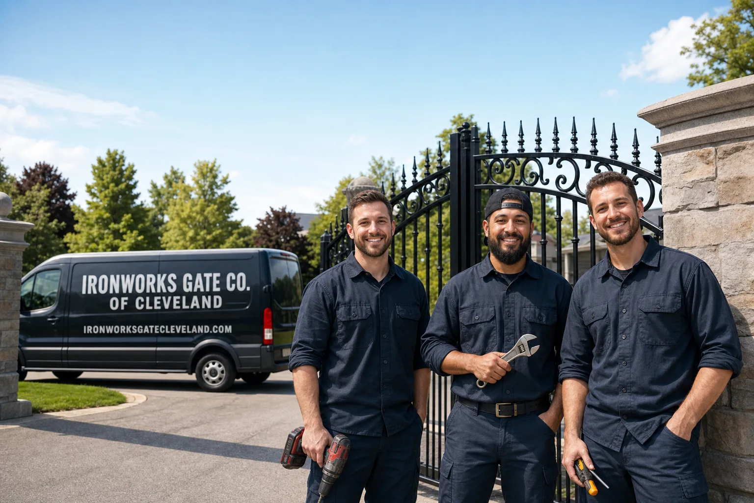 Ironworks Gate Co. of Cleveland gate repair team